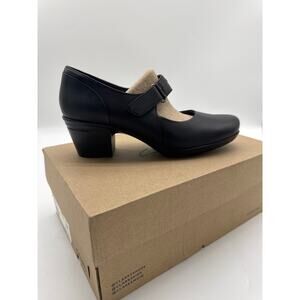 New Clark’s Womens Emslie Lulin Pump Heel Black Size 8M